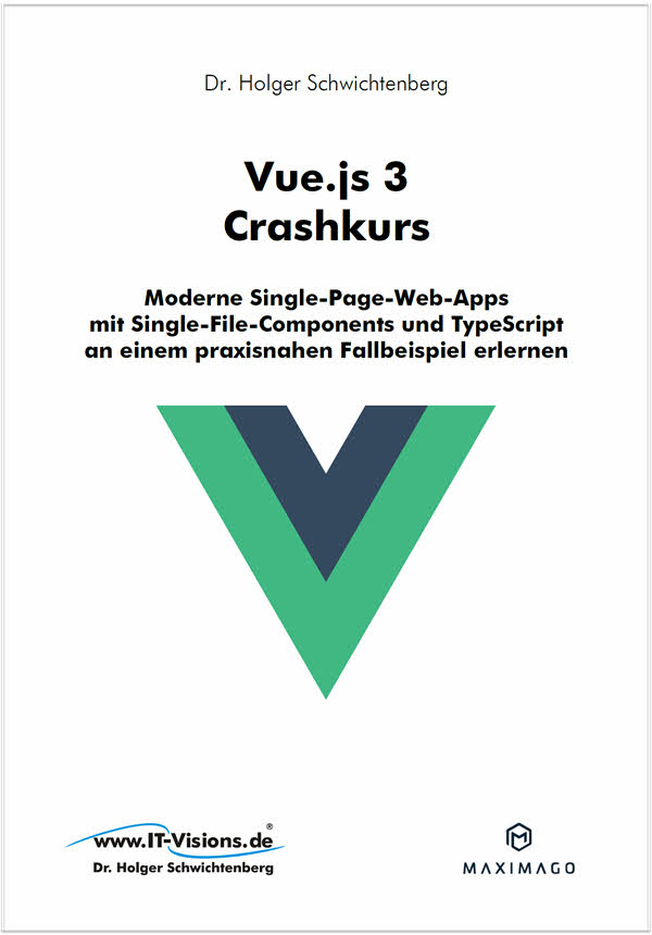 Buchcover Vue.js 3 Crashkurs (www.IT-Visions.de, 2022)