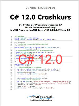 Buchcover C# 12.0 Crashkurs (Buchversion 12.9) PDF                                               